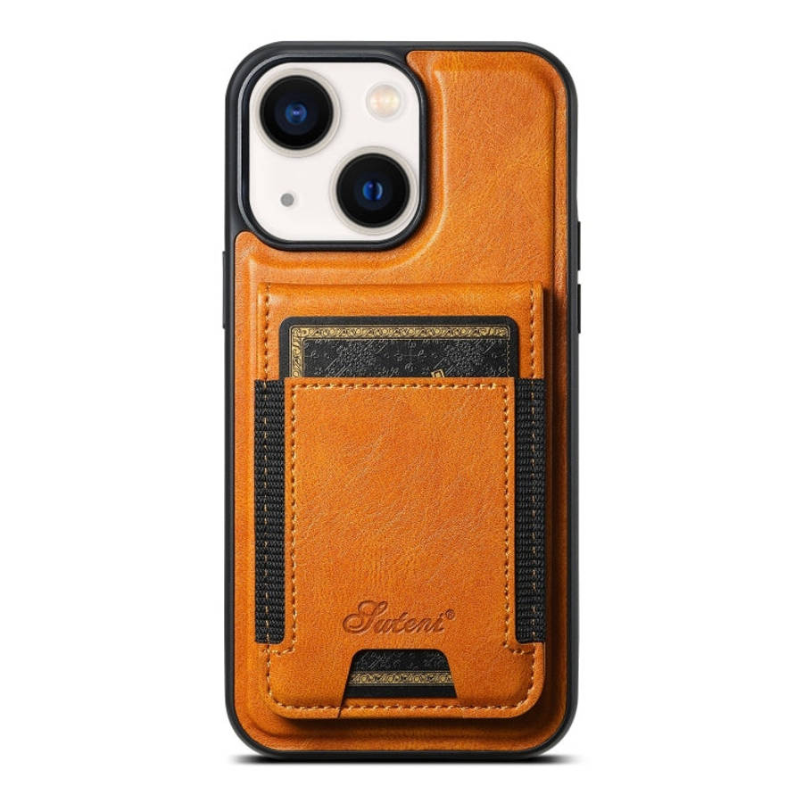 Suteni H17 Oil Eax Leather MagSafe Detachable Wallet Phone Case, For iPhone 16 Plus, For iPhone 1...