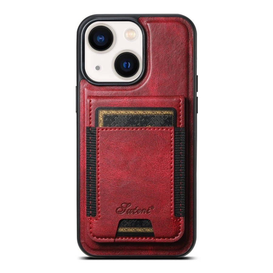Suteni H17 Oil Eax Leather MagSafe Detachable Wallet Phone Case, For iPhone 16 Plus, For iPhone 1...