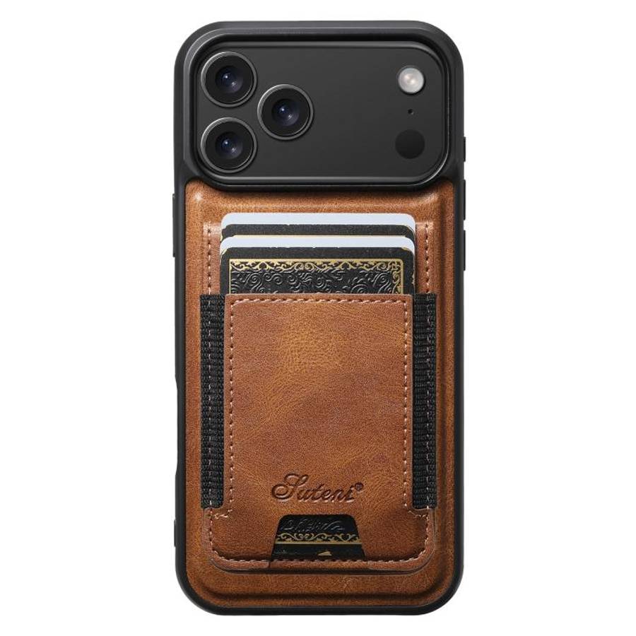 Suteni H17 Oil Eax Leather MagSafe Detachable Wallet Phone Case, For iPhone 18, For iPhone 18 Pro...