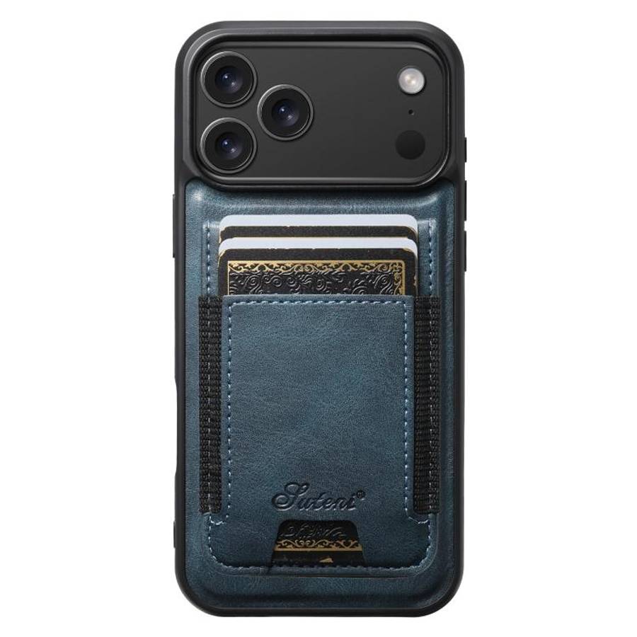 Suteni H17 Oil Eax Leather MagSafe Detachable Wallet Phone Case, For iPhone 18, For iPhone 18 Pro...