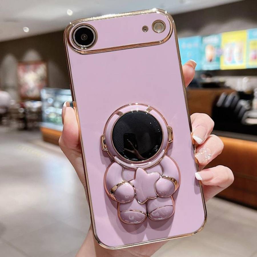 Embrace Stars Electroplating Astronaut Holder Phone Case, For iPhone 17e / 16e, For iPhone 17 Pro...