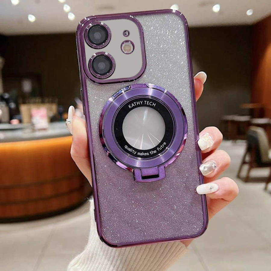 Electroplated Holder Gradient Glitter MagSafe Phone Case, For iPhone  12 Pro, For iPhone 12 mini,...