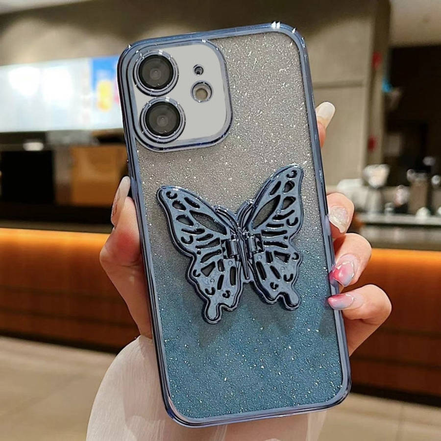 Electroplated Gradient Glitter 3D Butterfly TPU Phone Case, For iPhone 13 Pro, For iPhone 13, For...