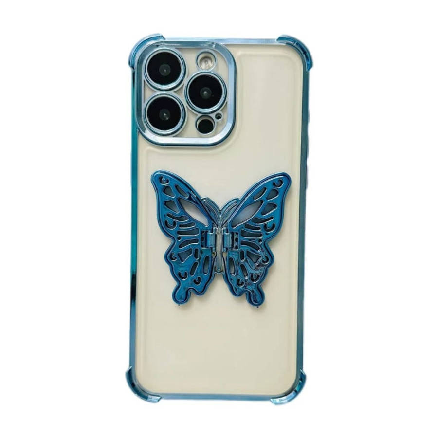 Electrpolated 3D Butterfly Holder TPU Phone Case, For iPhone 13 Pro Max, For iPhone 13 Pro, For i...