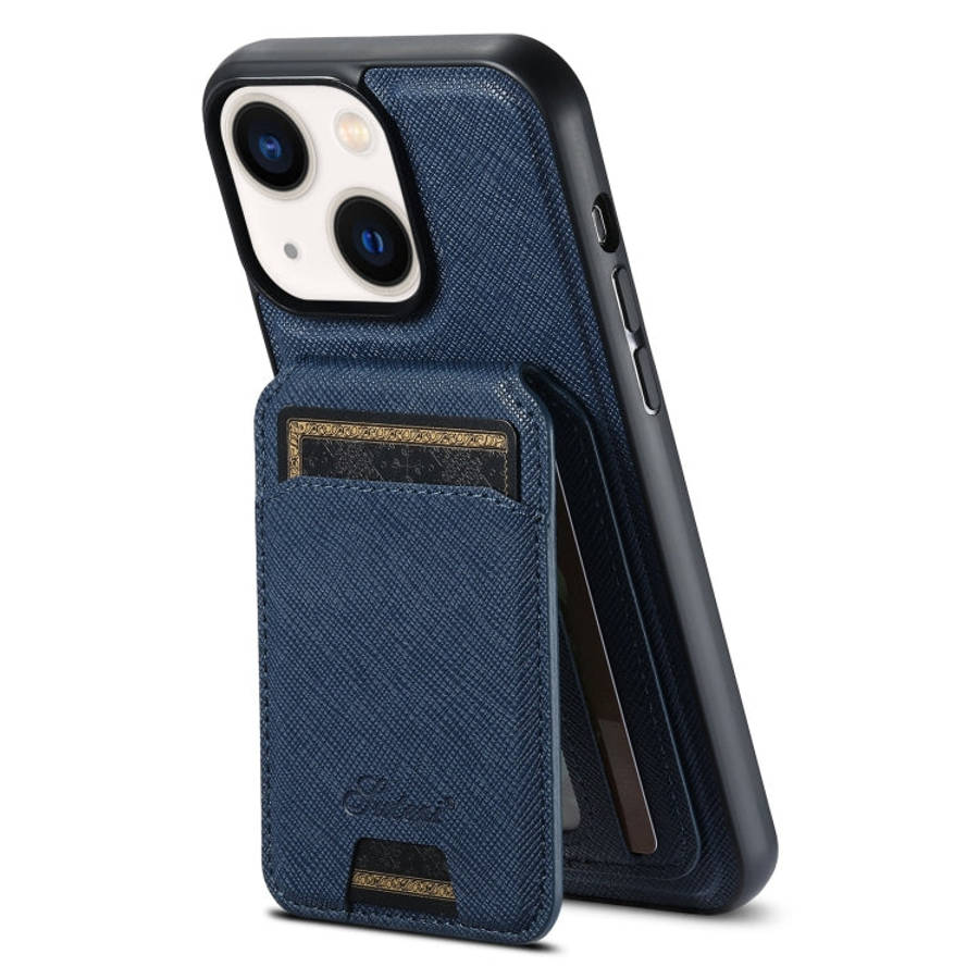 Suteni H18 Cross Grain MagSafe Wallet Leather Phone Case, For iPhone 18, For iPhone 18 Pro, For i...