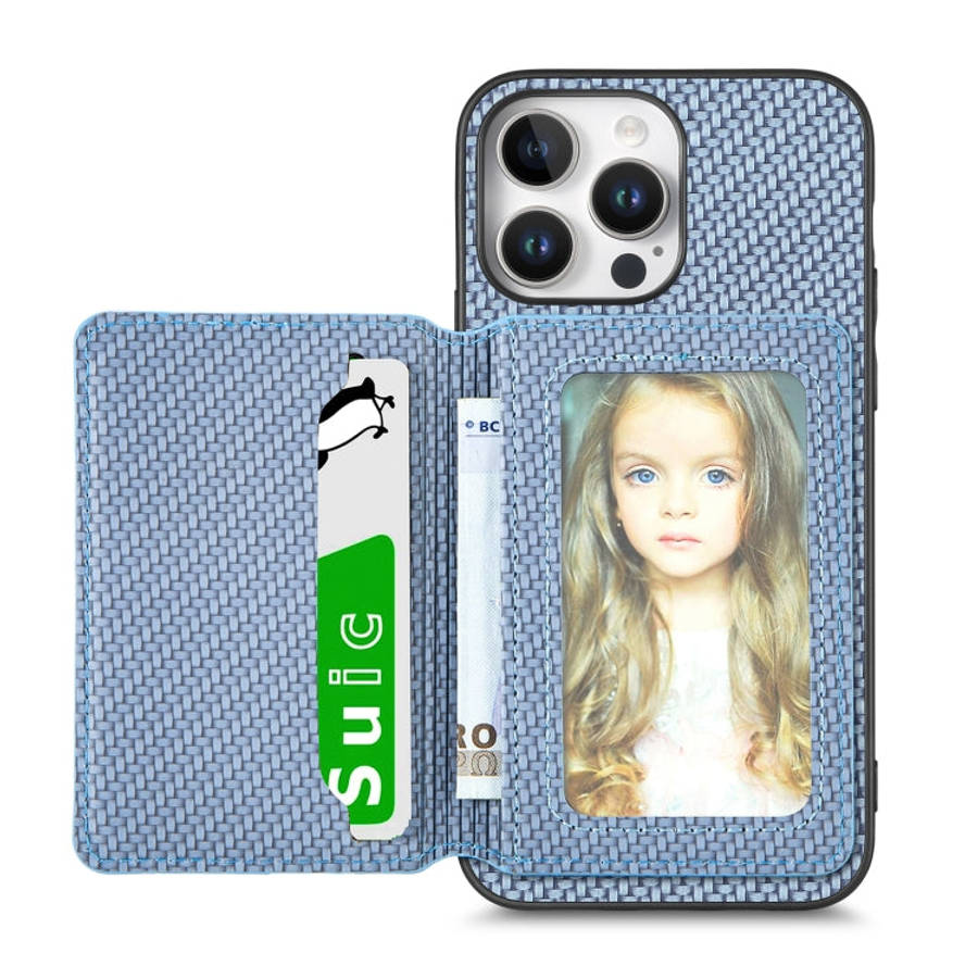 Carbon Fiber Magnetic Card Wallet RFID Blocking Phone Case, For iPhone 17e / 16e, For iPhone 17 P...