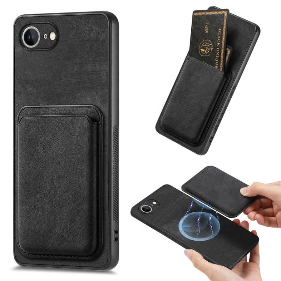 Retro Leather Card Bag Magnetic Phone Case, For iPhone 17e / 16e, For iPhone 17 Pro Max, For iPho...
