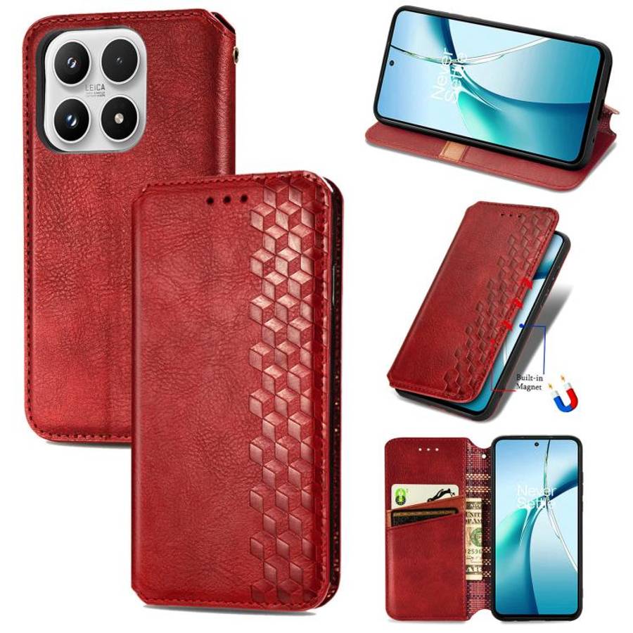 Cubic Grid Pressed Magnetic Leather Phone Case, For Xiaomi Poco X8 Pro Max 5G, For Xiaomi Poco X8...