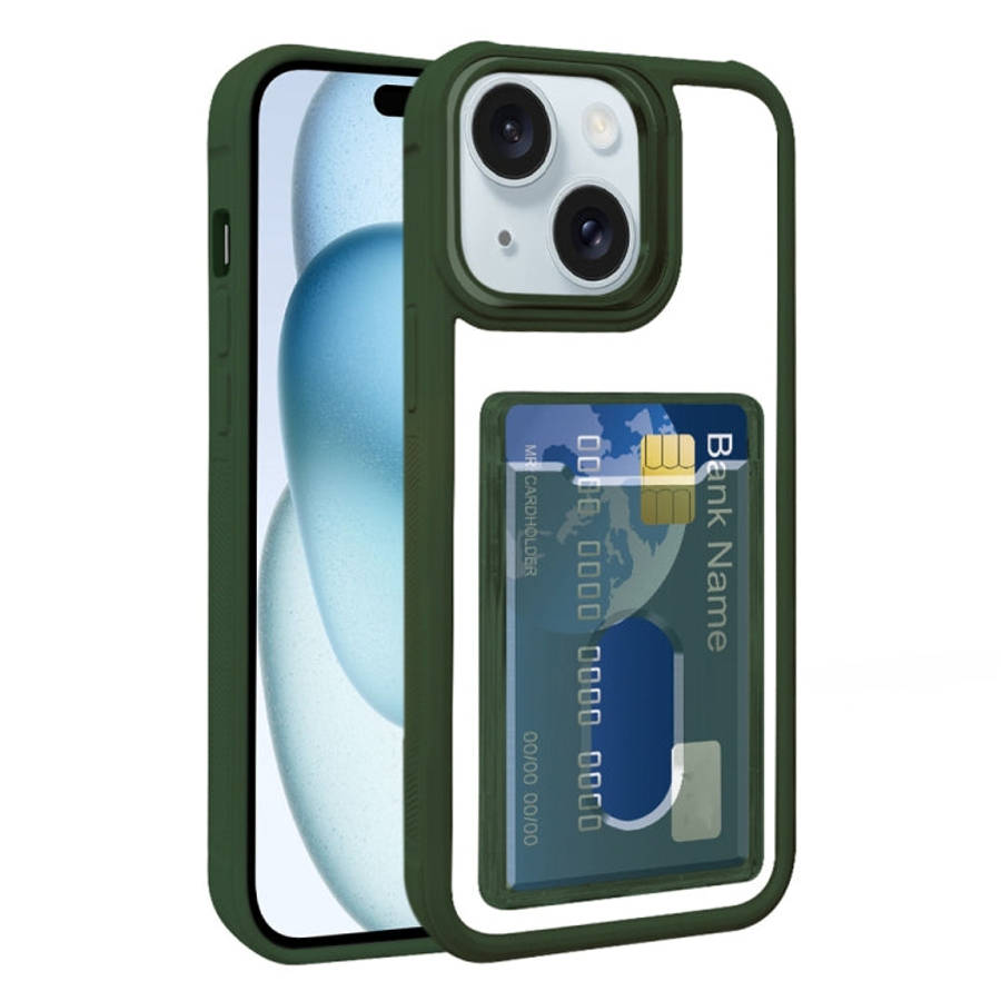 Electroplated Card Bag Acrylic Hybrid TPU Phone Case, For iPhone 16 Pro, For iPhone 16 Plus, For ...