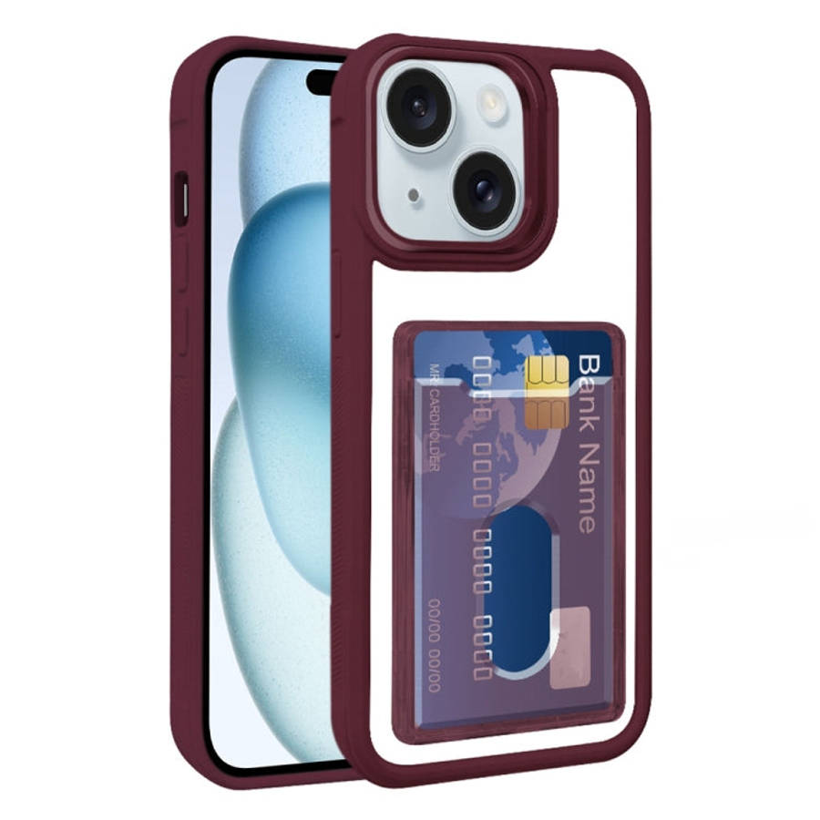 Electroplated Card Bag Acrylic Hybrid TPU Phone Case, For iPhone 16 Plus, For iPhone 16, For iPho...