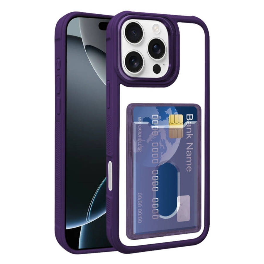 Electroplated Card Bag Acrylic Hybrid TPU Phone Case, For iPhone 17 Pro Max, For iPhone 17 Pro, F...