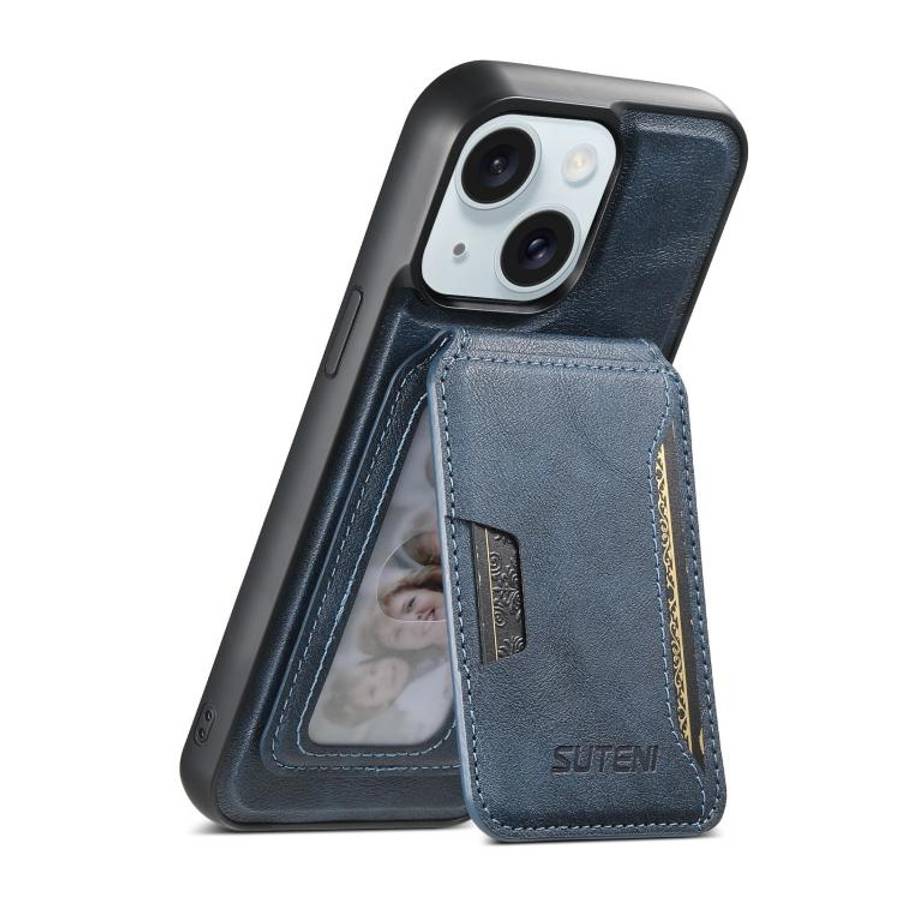 Suteni M3 Card Bag MagSafe Cowhide Texture Leather Phone Case, For iPhone 18, For iPhone 18 Pro, ...