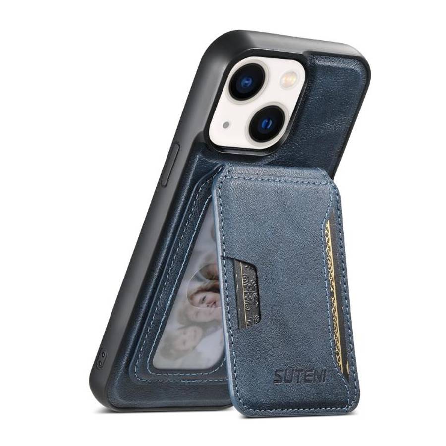 Suteni M3 Card Bag MagSafe Cowhide Texture Leather Phone Case, For iPhone 18, For iPhone 18 Pro, ...