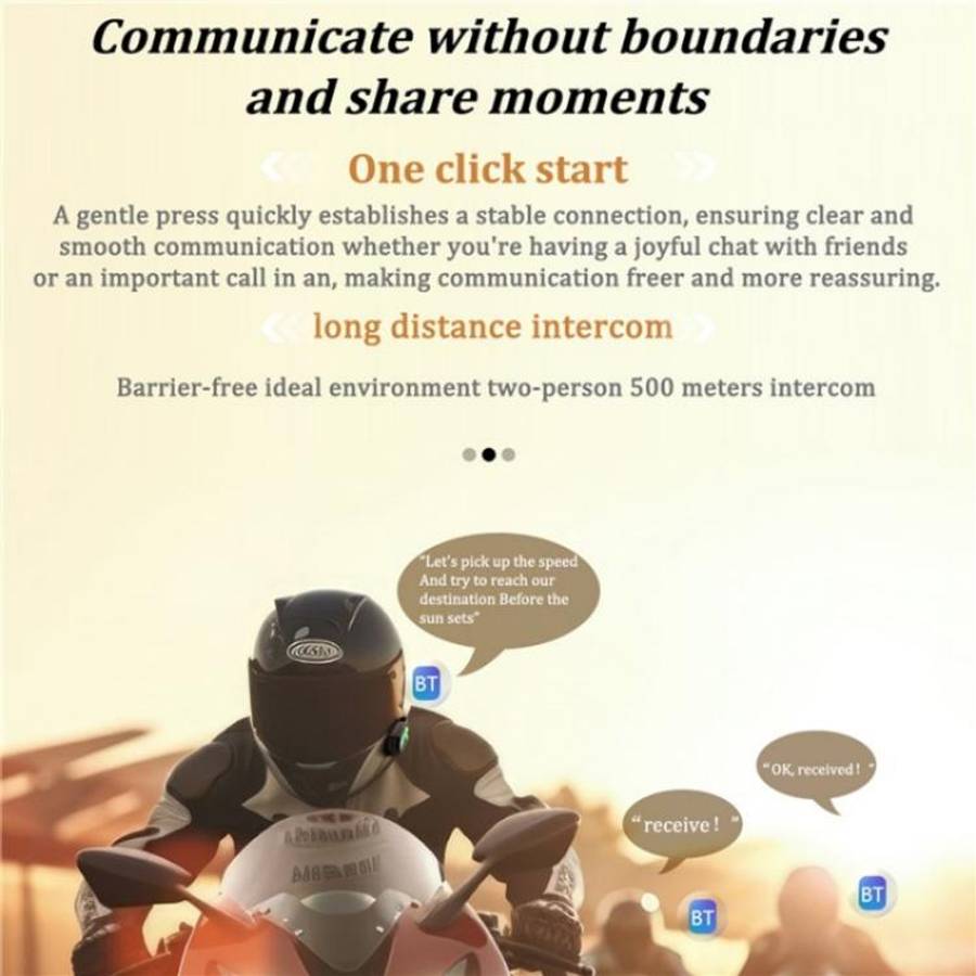 BT26 Outdoors Waterproof 500m Intercom Motorcycle Helmet Bluetooth Headset, BT26