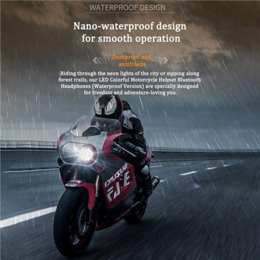 BT26 Outdoors Waterproof 500m Intercom Motorcycle Helmet Bluetooth Headset, BT26
