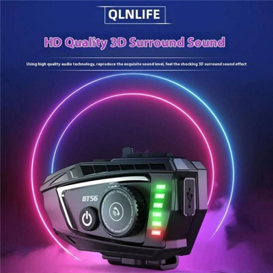 BT56 Rhythm Light Effects Motorcycle Helmet Headphone Bluetooth-Compatible Music Headset, BT56