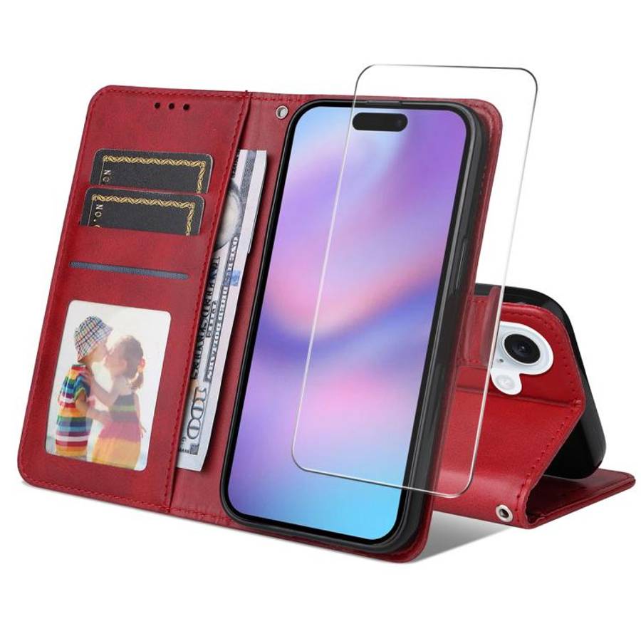 ENKAY Card Wallet Calf Texture Leather Phone Case with Thickened Glue No White Edge Film, For iPh...