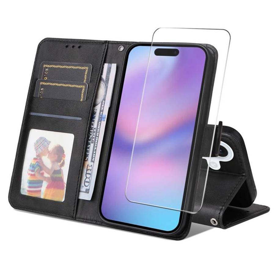 ENKAY Card Wallet Calf Texture Leather Phone Case with Thickened Glue No White Edge Film, For iPh...
