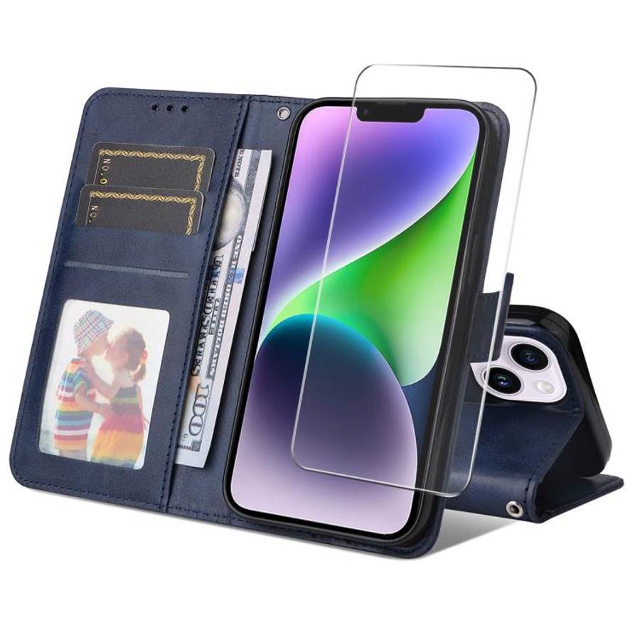 ENKAY Card Wallet Calf Texture Leather Phone Case with Thickened Glue No White Edge Film, For iPh...