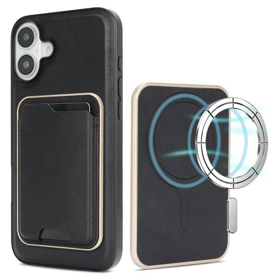 Kalebol Slim MagSafe Ring Magnetic Card Bag Leather Phone Case, For iPhone Duo, For iPhone 18 Pro...