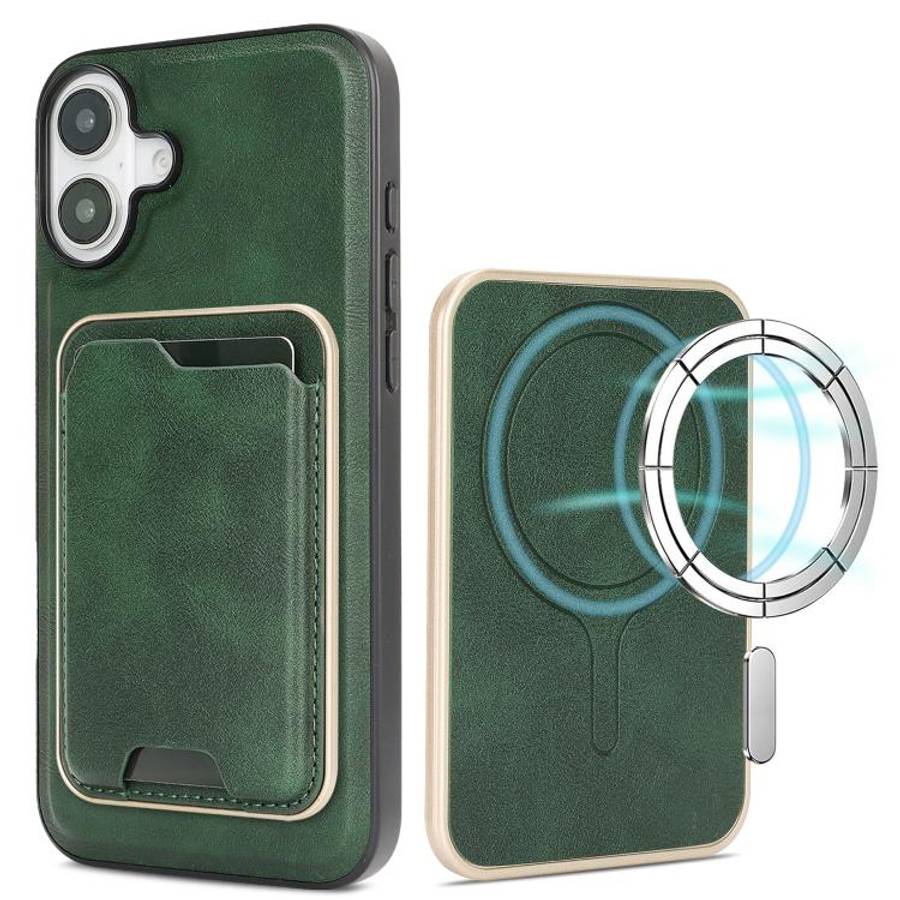 Kalebol Slim MagSafe Ring Magnetic Card Bag Leather Phone Case, For iPhone Duo, For iPhone 18 Pro...