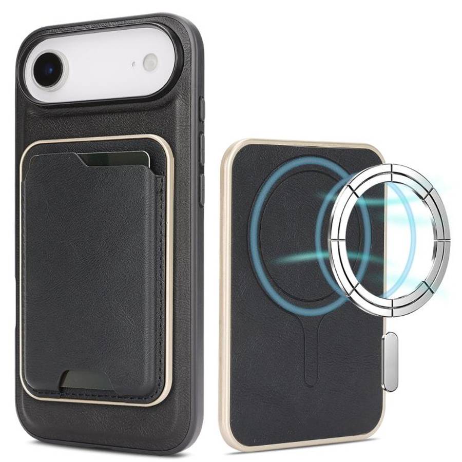 Kalebol Slim MagSafe Ring Magnetic Card Bag Leather Phone Case, For iPhone Duo, For iPhone 18 Pro...