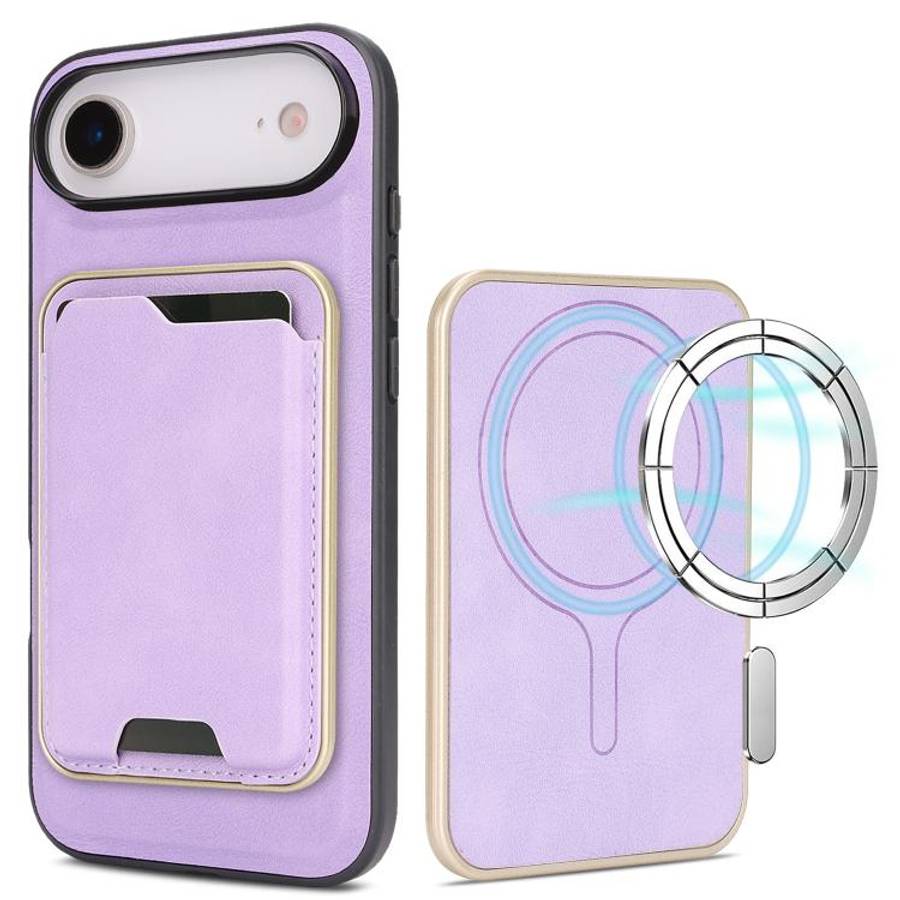 Kalebol Slim MagSafe Ring Magnetic Card Bag Leather Phone Case, For iPhone Duo, For iPhone 18 Pro...