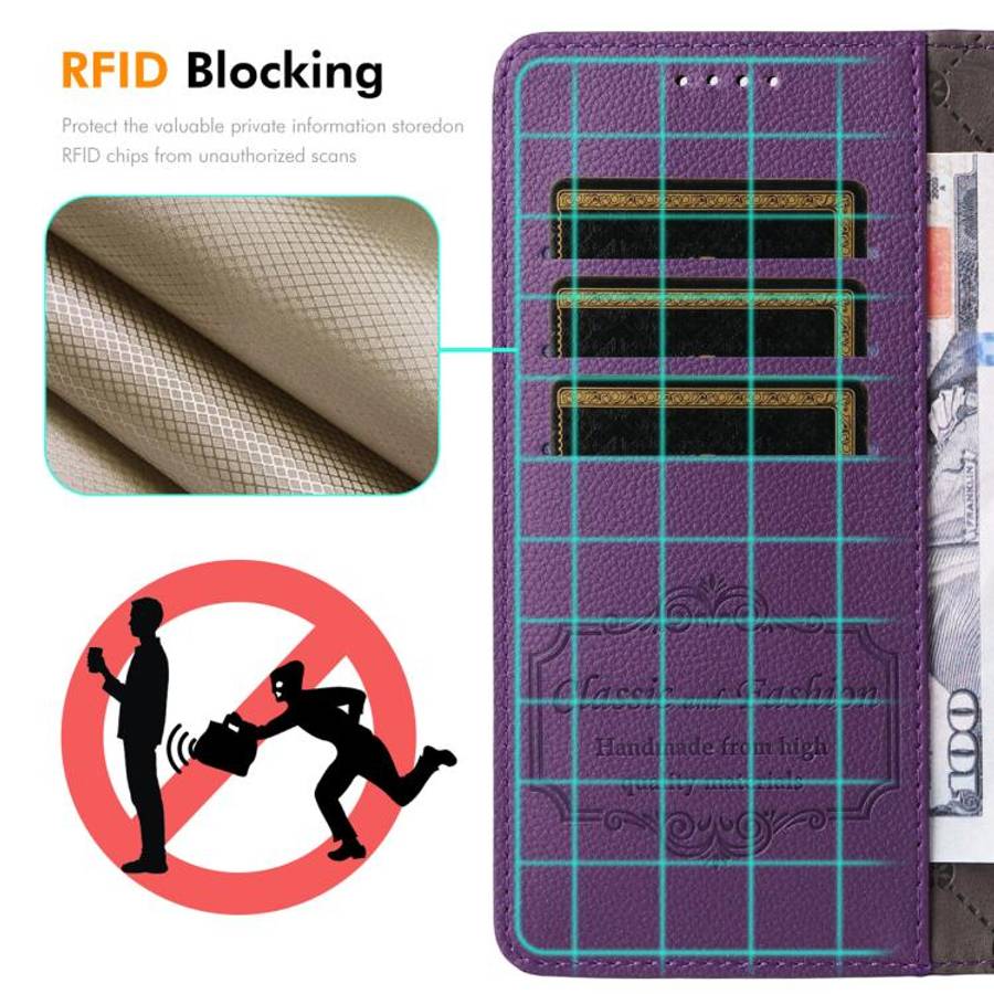 ENKAY RFID Blocking Wallet Kickstand Litchi Texture Leather Phone Case, For iPhone 18 Pro / 17 Pr...