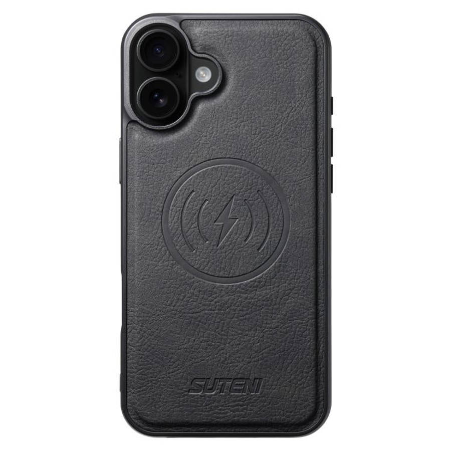 Suteni G5 Litchi Leather Magnetic MagSafe Phone Case, For iPhone 18, For iPhone 18 Pro, For iPhon...