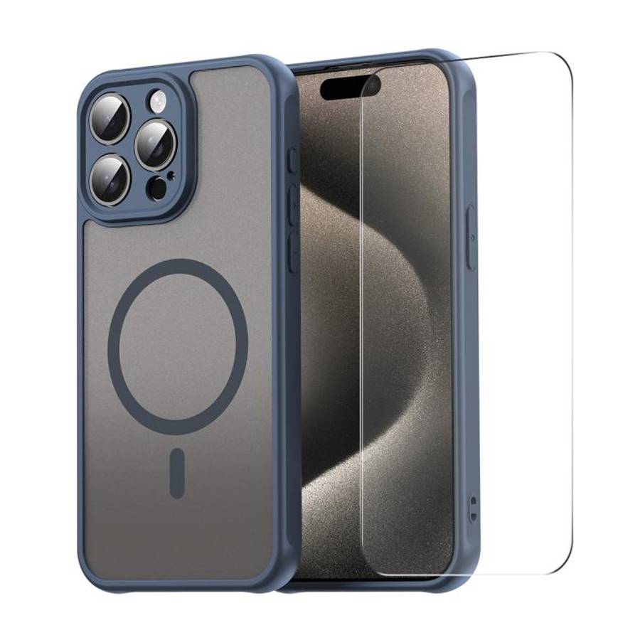 ENKAY Hat-Prince MagSafe Matte Translucent Shockproof Phone Case with Large Arc Edge Film, For iP...