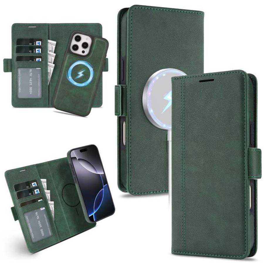 Kalebol Strong Magnetic MagSafe Ring 2 In 1 Split Leather Phone Case, For iPhone 15 Pro Max, For ...