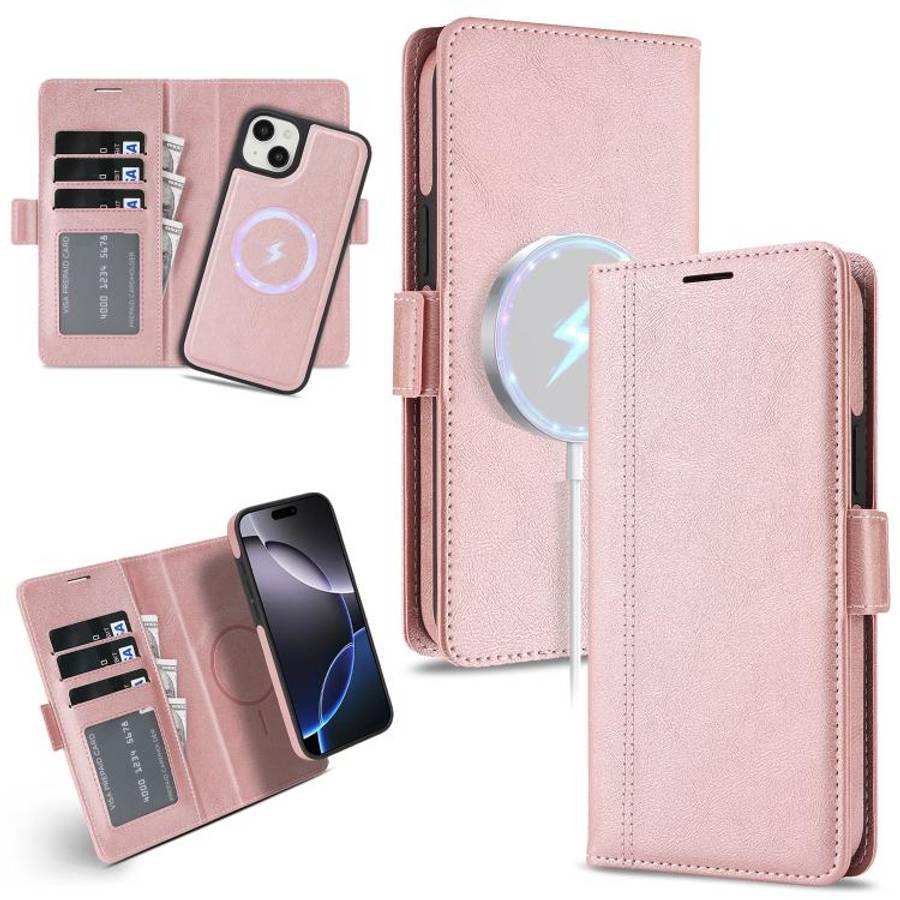 Kalebol Strong Magnetic MagSafe Ring 2 In 1 Split Leather Phone Case, For iPhone 15 Pro Max, For ...