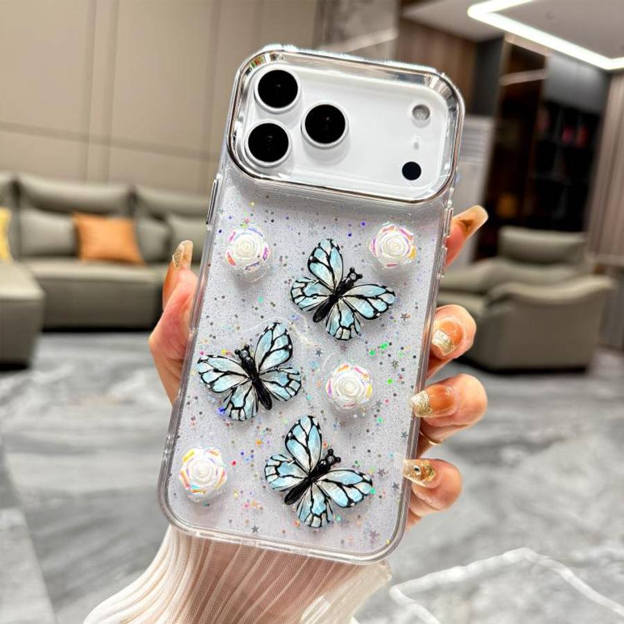 Glitter 3D Butterfly TPU Phone Case, For iPhone 17 Pro Max, For iPhone 17 Pro, For iPhone 17, For...