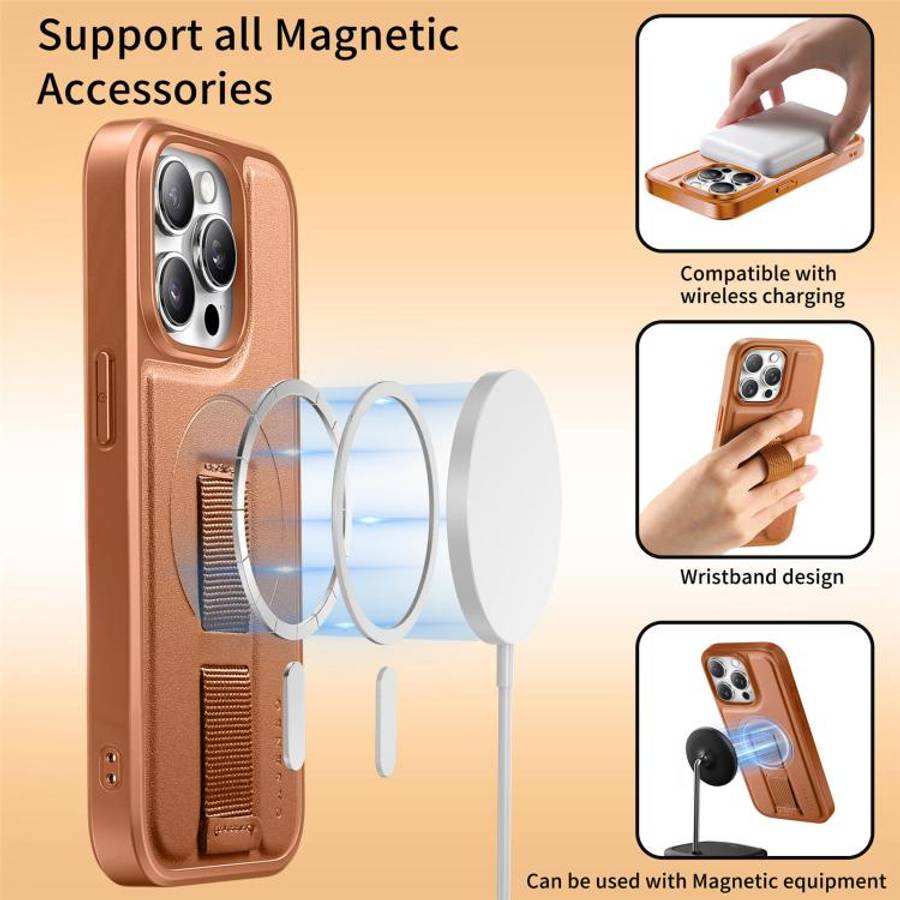 CaseNeo Finger Grip Wristband MagSafe Back Phone Case, For iPhone 14 Pro Max, For iPhone 13 Pro M...