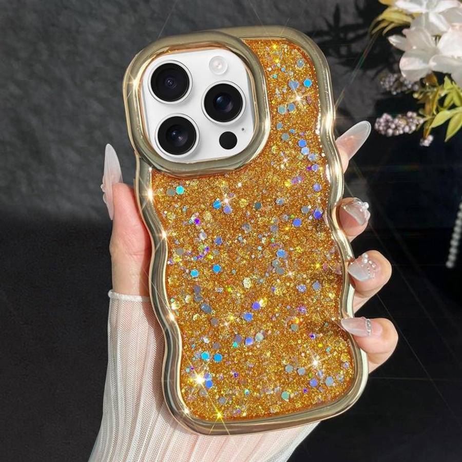 Wave Glitter Sequined Electroplated Phone Case, For iPhone 17 Pro Max, For iPhone 17 Pro, For iPh...