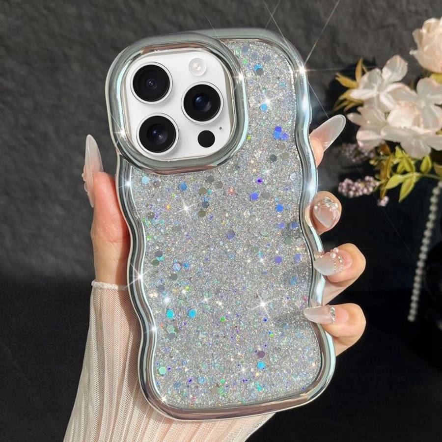 Wave Glitter Sequined Electroplated Phone Case, For iPhone 17 Pro Max, For iPhone 17 Pro, For iPh...