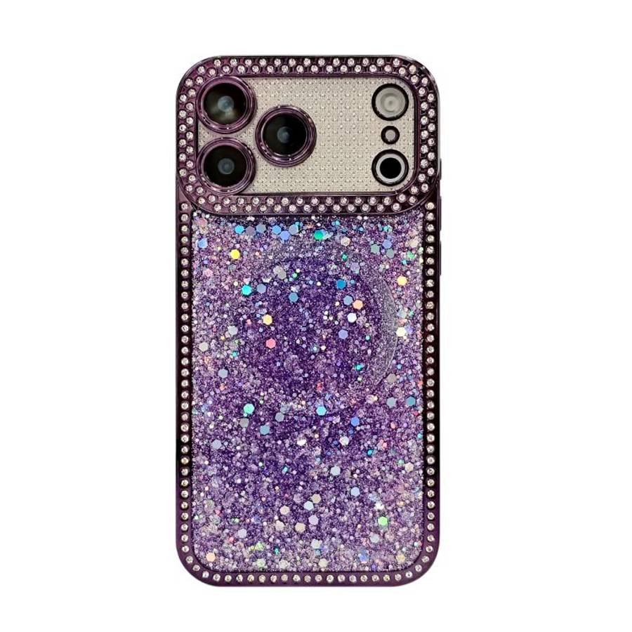 Diamond Sequins Glitter MagSafe Electroplating Phone Case, For iPhone 15 Pro, For iPhone 15 Plus,...