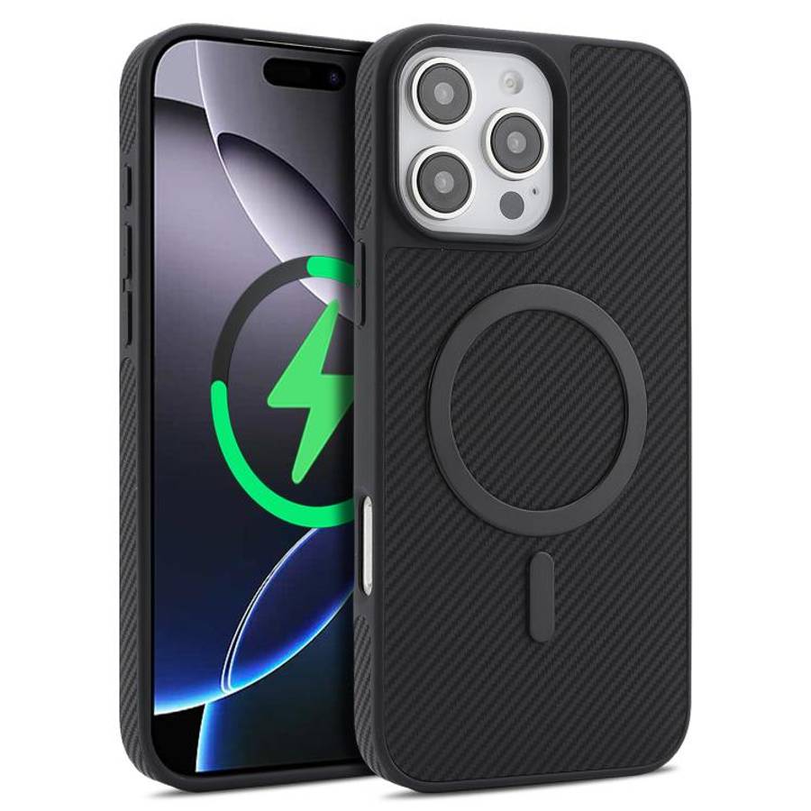 Carbon Fiber MagSafe Phone Case, For iPhone 16, For iPhone 15 Pro Max, For iPhone 15 Pro, For iPh...