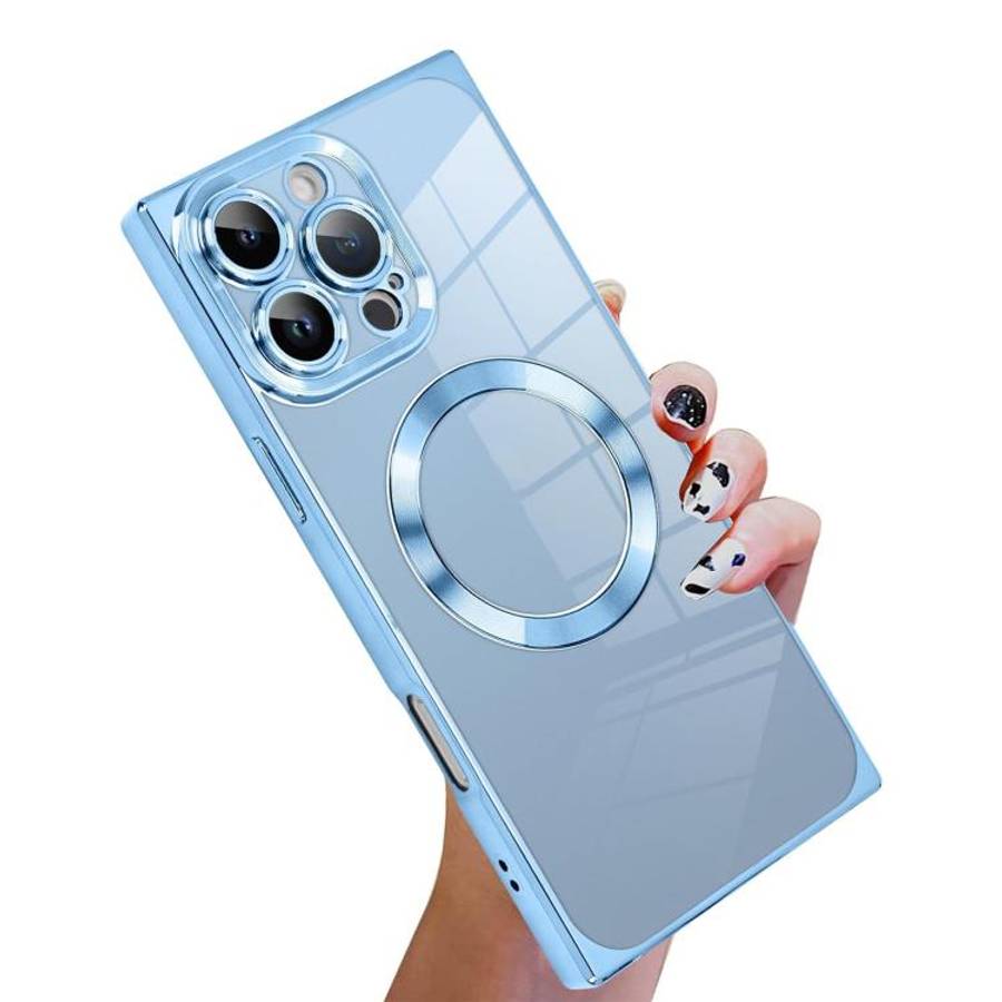 Right Angle Square Electroplated CD Pattern TPU MagSafe Phone Case, For iPhone 16 Plus, For iPhon...