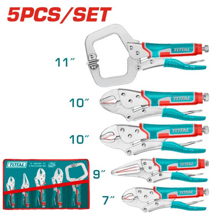 Total Plier Set Locking 5PC