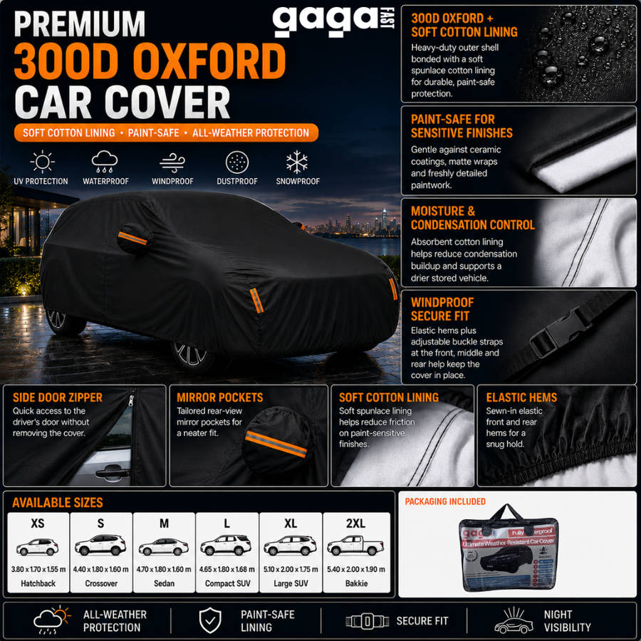GagaFast Black Shield Pro Premium Car Cover South Africa  Soft Cotton Lining for Ceramic Coate...