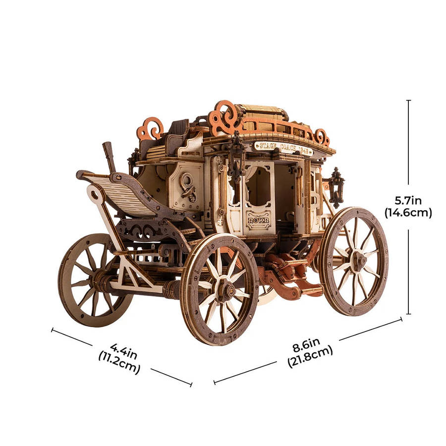Robotime Stagecoach Mechanical Music Box 3D Wooden Puzzle