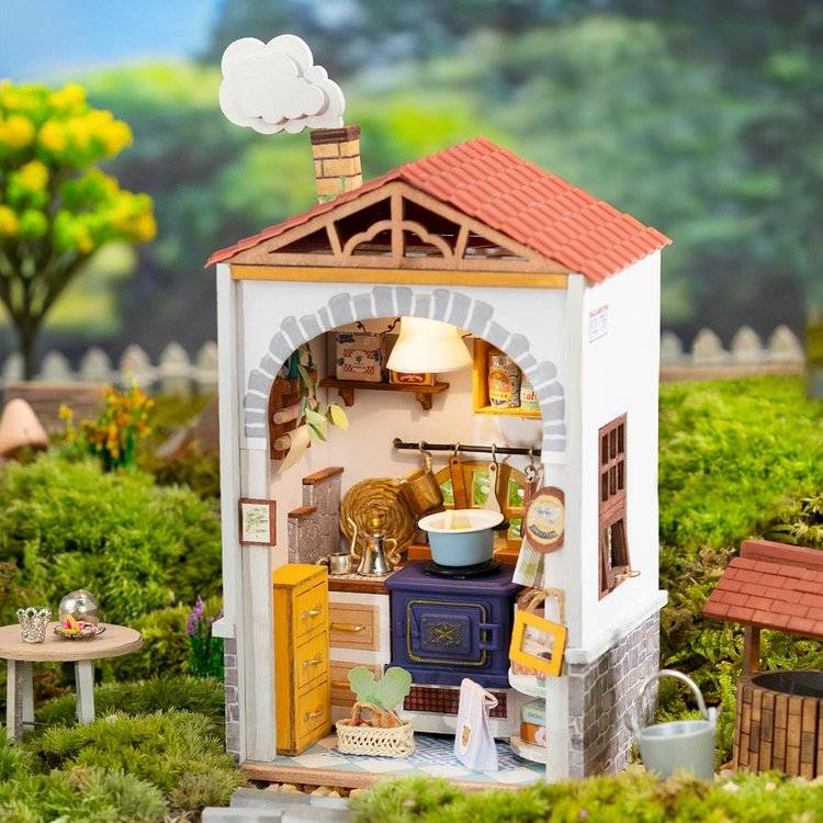 Robotime Mini Town Series Flavour Kitchen DIY Miniature Dollhouse Kit