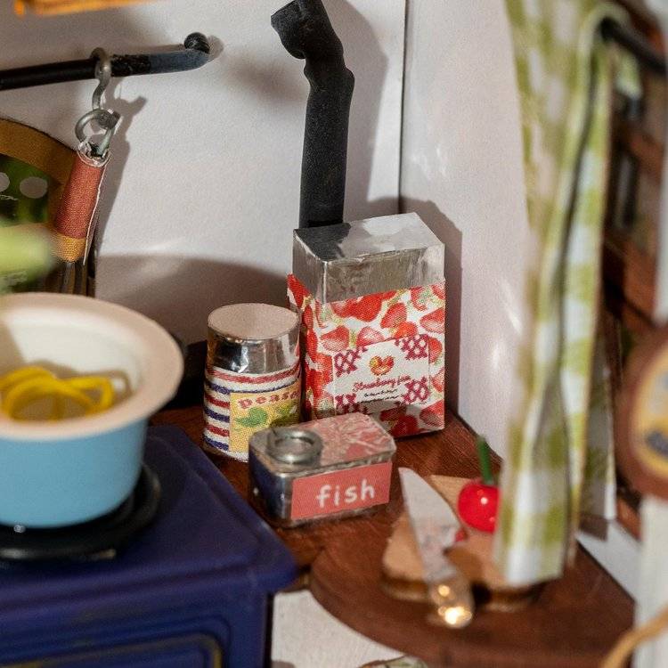 Robotime Mini Town Series Flavour Kitchen DIY Miniature Dollhouse Kit