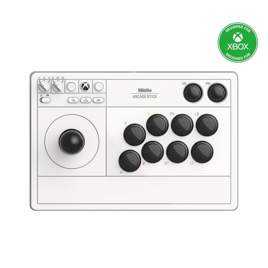 8BitDo Retro Arcade Stick for Xbox & Windows 10 Devices White