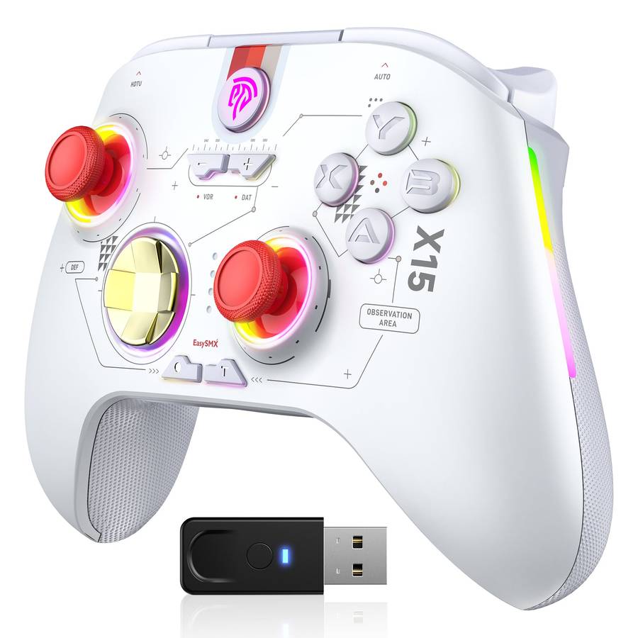 EasySMX X15 Wireless RGB Controller  Hall Effect Joystick & Trigger for Windows / Steam / Swit...