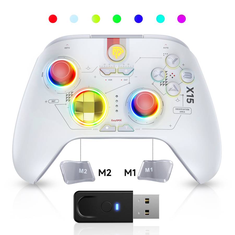 EasySMX X15 Wireless RGB Controller  Hall Effect Joystick & Trigger for Windows / Steam / Swit...