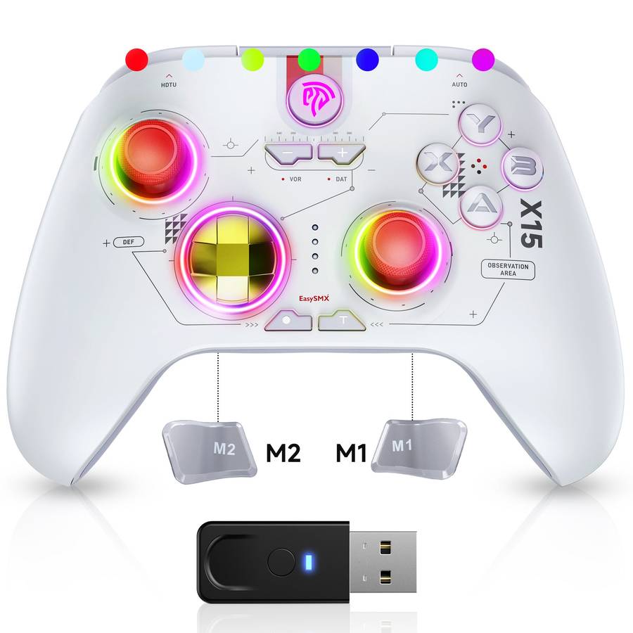 EasySMX X15 Wireless RGB Controller  Hall Effect Joystick & Trigger for Windows / Steam / Swit...