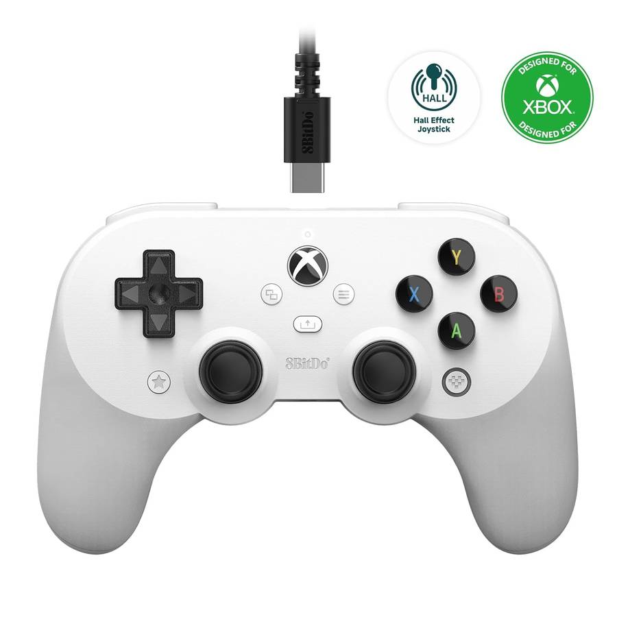 8Bitdo Pro 2 Wired Controller for Xbox Hall Effect Edition White