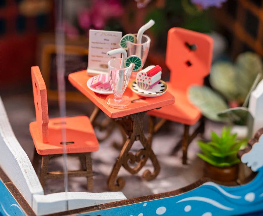Robotime Sea Holiday Restaurant DIY 3D Miniature Dollhouse